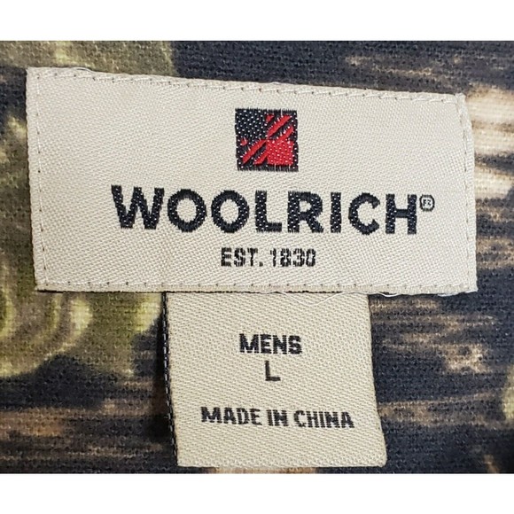 Woolrich Large Bass Fish Graphite Shirt Chamois Cotton Button Down Long Sleeve - Picture 8 of 8